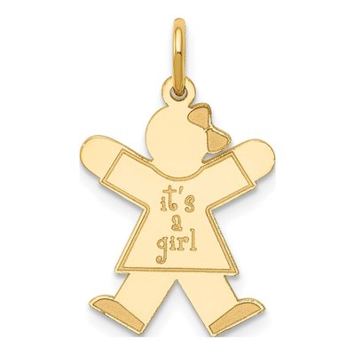 14K Yellow Gold It's Girl Charm