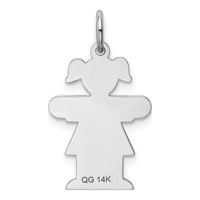 14K White Gold Girl Ponytails Charm – view 5