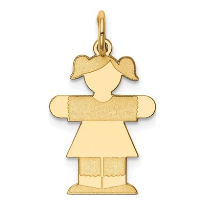 14K Yellow Gold Girl Charm