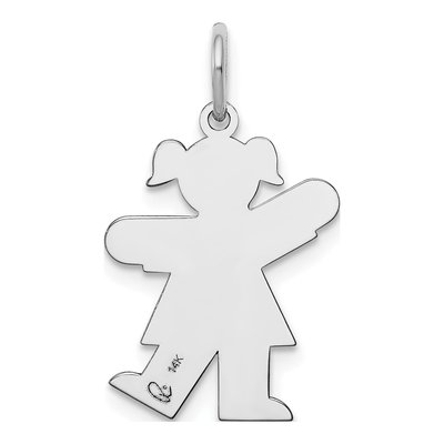 14K White Gold Girl Charm – view 5
