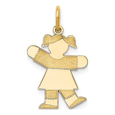 14K Yellow Gold Girl Charm