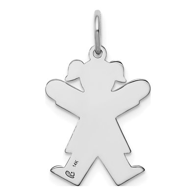 14K White Gold Girl Charm – view 5