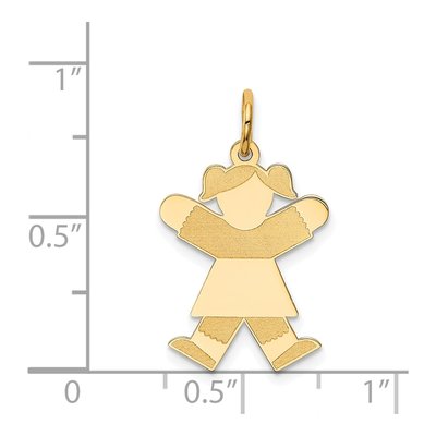 14K Yellow Gold Girl Charm – view 4