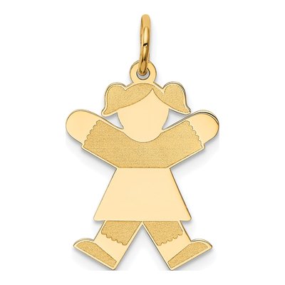 14K Yellow Gold Girl Charm