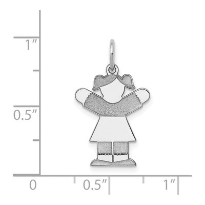 14K White Gold Girl Charm – view 4