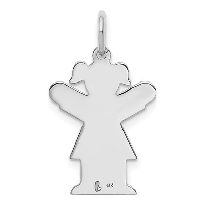 14K White Gold Girl Charm – view 5