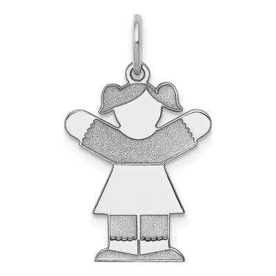 14K White Gold Girl Charm