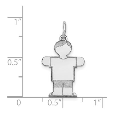 14K White Gold Boy Charm – view 4