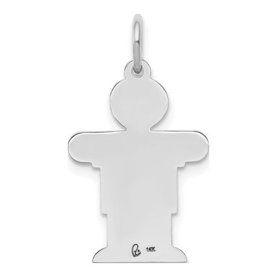 14K White Gold Boy Charm – view 5