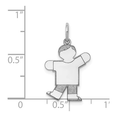 14K White Gold Boy Haircut Charm – view 4