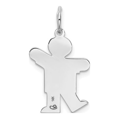 14K White Gold Boy Haircut Charm – view 5