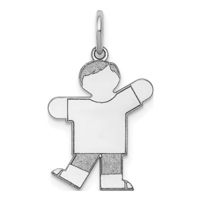 14K White Gold Boy Haircut Charm