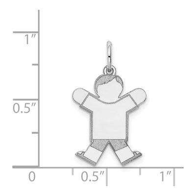 14K White Gold Boy Charm – view 4