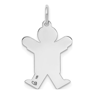 14K White Gold Boy Charm – view 5