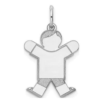 14K White Gold Boy Charm