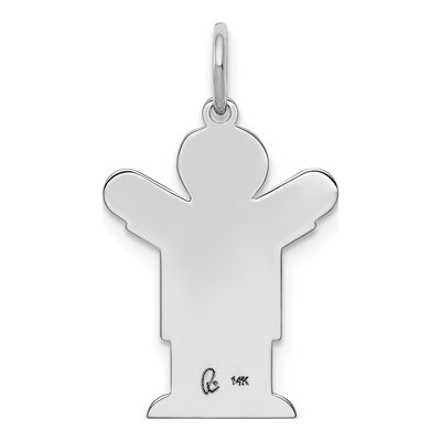 14K White Gold Boy Charm – view 5