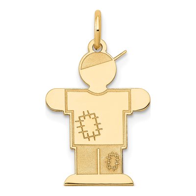 14K Yellow Gold Kids Boy Hugs Charm