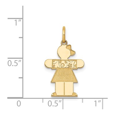 14K Yellow Gold Girl Dress Charm – view 4
