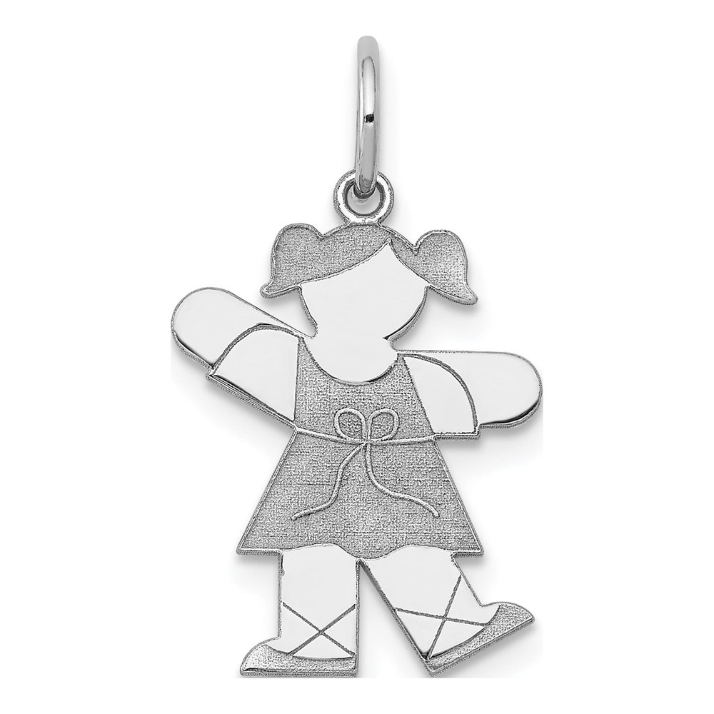 14K White Gold Kid Charm
