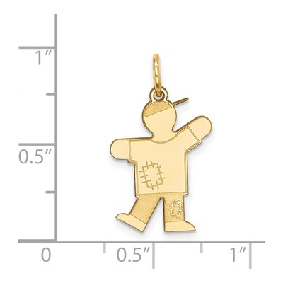 14K Yellow Gold Kids Small Boy Kiss Pendant – view 4