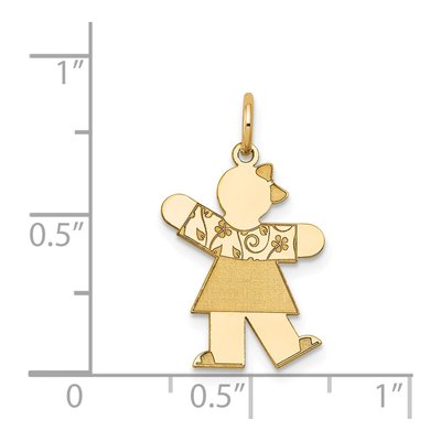 14K Yellow Gold Girl Dress Charm – view 4