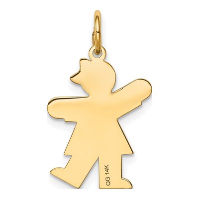 14K Yellow Gold Girl Dress Charm – view 5