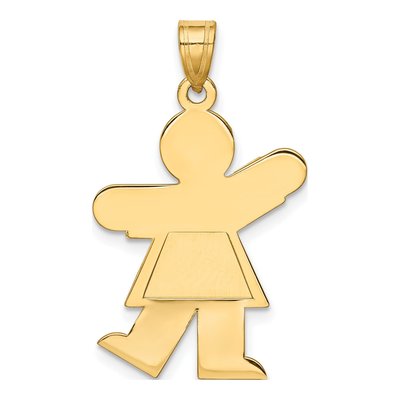 14K Yellow Gold Girl Kiss Charm – view 5