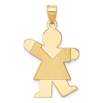 14K Yellow Gold Girl Kiss Charm