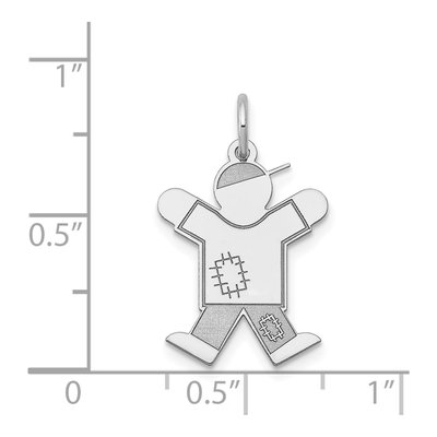 14K White Gold Boy Charm – view 4