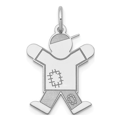 14K White Gold Boy Charm