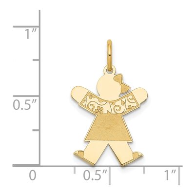 14K Yellow Gold Girl Dress Charm – view 4