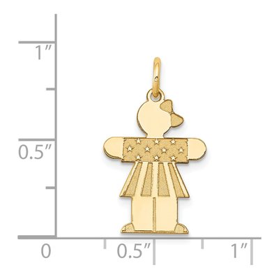 14K Yellow Gold Kids Stars Stripes Girl Charm – view 4