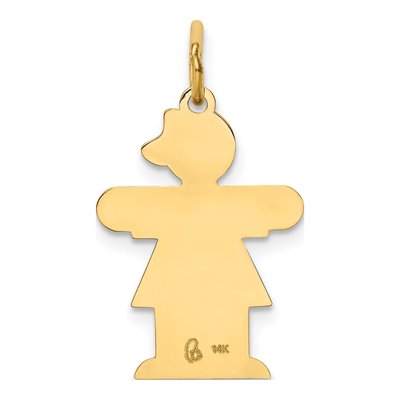 14K Yellow Gold Kids Stars Stripes Girl Charm – view 5