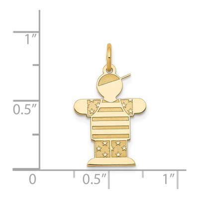 14K Yellow Gold Kids Stars Stripes Boy Charm – view 4