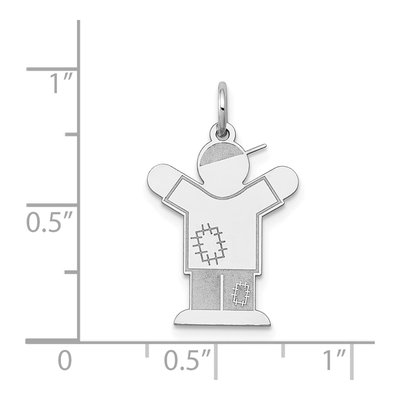 14K White Gold Boy Charm – view 3