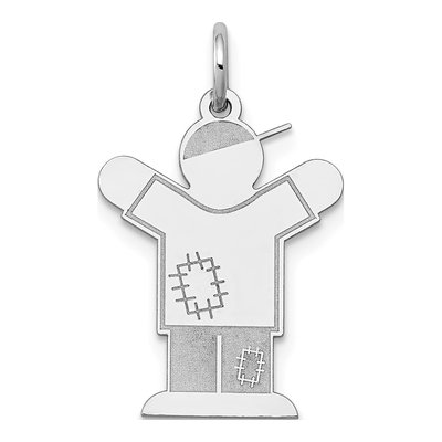14K White Gold Boy Charm
