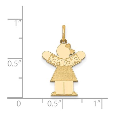 14K Yellow Gold Girl Dress Charm – view 4