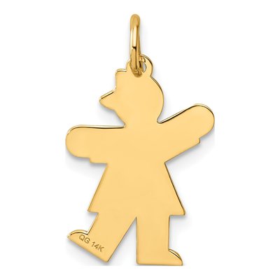 14K Yellow Gold Kids Stars Stripes Kiss Charm – view 4