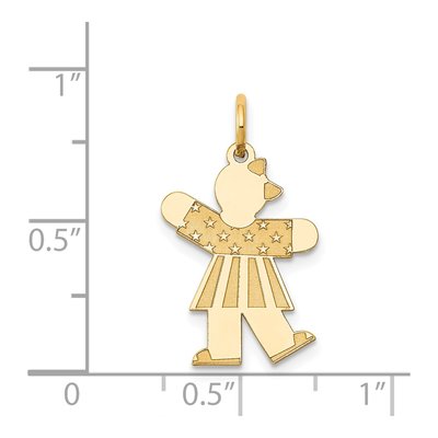 14K Yellow Gold Kids Stars Stripes Kiss Charm – view 5