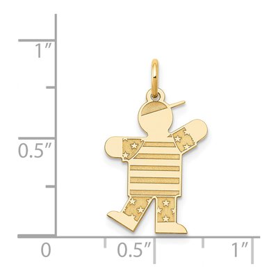 14K Yellow Gold Kids Stars Stripes Kiss Charm – view 4