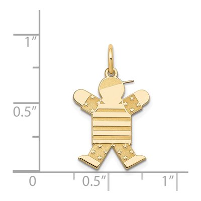 14K Yellow Gold Kids Stars Stripes Boy Charm – view 3