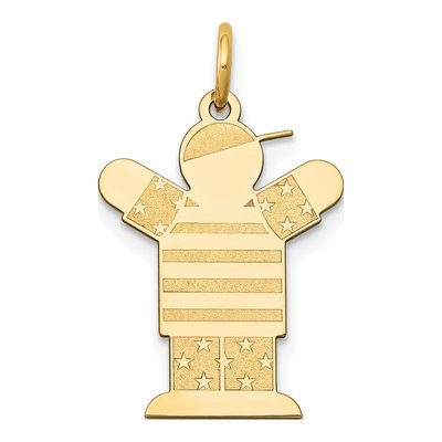 14K Yellow Gold Kids Stars Stripes Love Charm