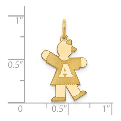 14K Yellow Gold Small Girl Kiss Charm – view 3