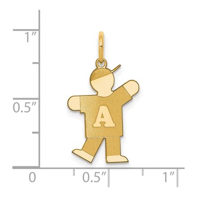 14K Yellow Gold Kids Boy Kiss Pendant – view 3