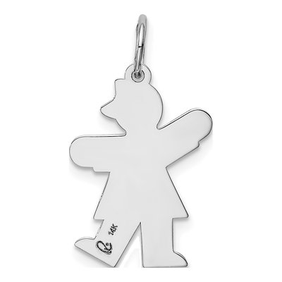 14K White Gold Small Heart Kiss Charm – view 5
