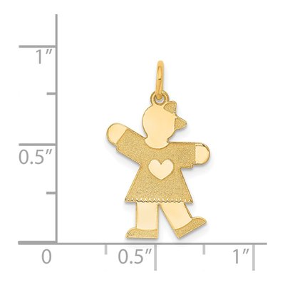 14K Yellow Gold Kids Heart Dress Charm – view 4