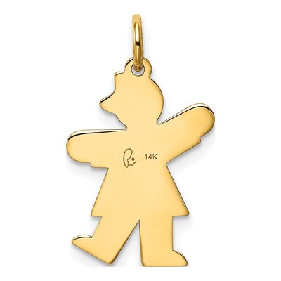 14K Yellow Gold Kids Heart Dress Charm – view 5