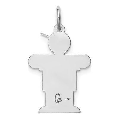 14K White Gold Boy Shirt Heart Charm – view 4