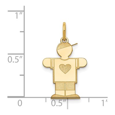 14K Yellow Gold Kids Heart Shirt Boy Charm – view 4