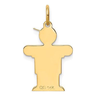 14K Yellow Gold Kids Heart Shirt Boy Charm – view 5